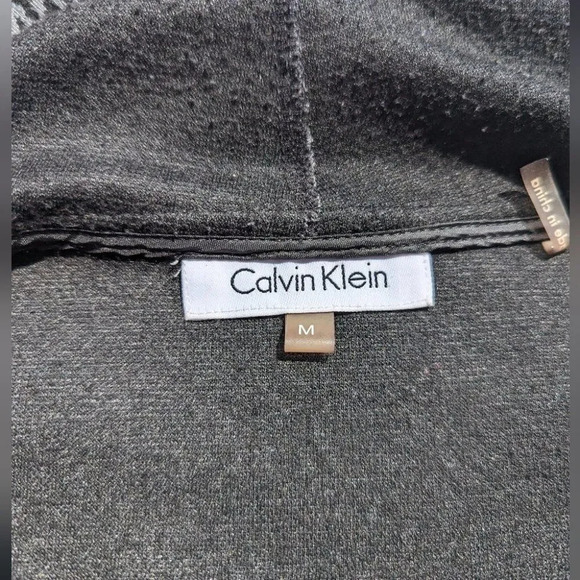 Calvin Klein Woman M  Poly/Rayon/Spandex Charcoal Open Cardigan Snake - Picture 6 of 7